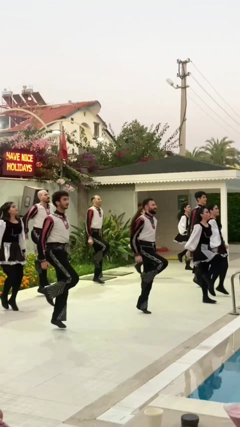 Side, Turkey, June 30, 2025. A group of Turkish dancers perform a national dance Stock Footage 320286133