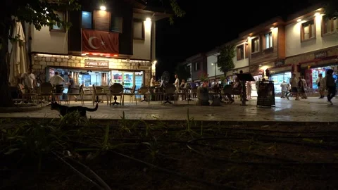 Side, Turkey - September 17, 2025: A Lively Night Scene Stock Footage 317906128