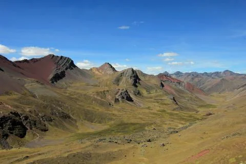 Side valley Rainbow mountain Stock Photos