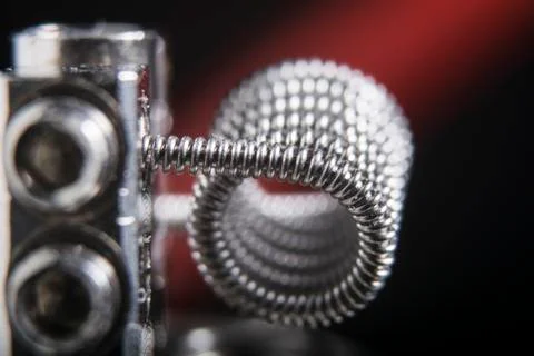 Side veiw of a vape coil for e-cigarette, e-cig. Stock Photos