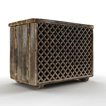 Side view of a 3D rendered, wooden storage box Stock Illustration