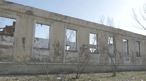 Side view of an abandoned building Stock Footage 60702786