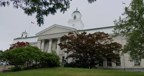 Side view of the Acadia university in Wolfville, Nova Scotia Canada Stock Footage 205542226