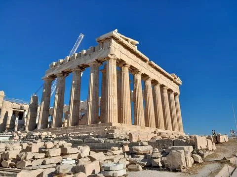 Side on view of the Acropolis Stock Photos
