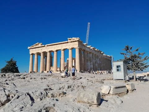 Side on view of the Acropolis Stock Photos