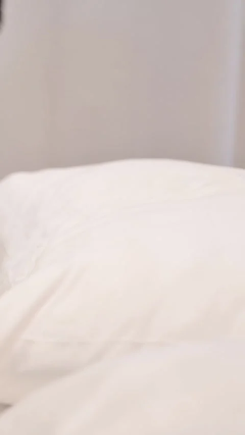 Side View of African American Man Waking Up and Leaving Bed, vertical video Vídeo Stock 328568446