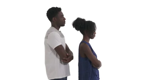 Side view of African couple standing behind each other with folded hands across Stock-Footage 135577132