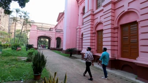 Side view of Ahsan Manzil which was built by Mughal Empire. Stock Footage 301549453