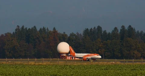 Side view of Airbus A319-111 airplane taxiing on the taxiway Stock Footage 167952259