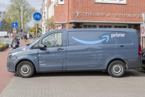 Side View Amazon Prime Company Van At Amsterdam The Netherlands 1-4-2026 Stock Photos