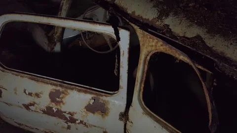 Side view and door of an old seat 600 car. Video stock 257538728