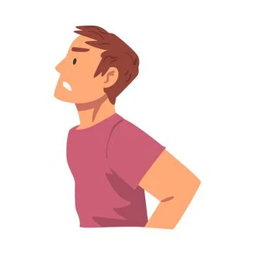 Side View of Angry Man, Person Expressing Disagreement or Disapproval Negative Stock Illustration
