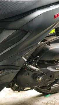 Side view of an automatic motorbike Stock Photos
