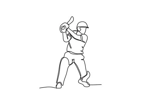 Side view of a batsman preparing to receive the ball Illustrazione stock