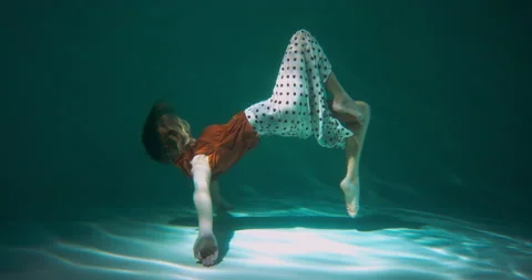 Side view beautiful young elegant dancer woman doing back flip dancing, posing Stock Footage 171785072