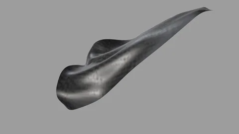 Side view of a billowing black cape against grey background,with luma mate Stock Footage 335885958