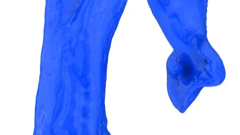 Side view of blue color flowing in circular motion, on white (FULL HD) Video stock 72528469