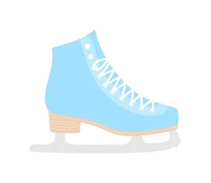 Side view of blue ice figure skate isolated on white background Illustrazione stock