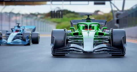 Side View of the Blue Racing Car Driving... | Stock Video | Pond5