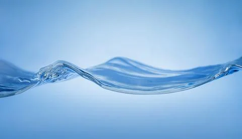 Side view of blue water surface. Stock Photos