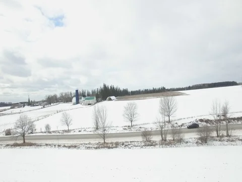 Side View of BMW 435i Driving on Winter Road In Canada - 2 動画素材 78213908