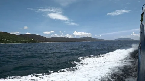 Side View From Boat on Island Stock Footage 71031537