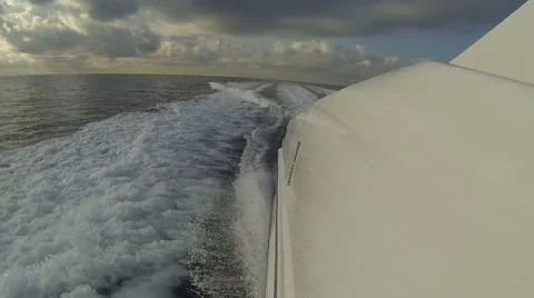 Side view of a boat navigating Stock Footage 68458990