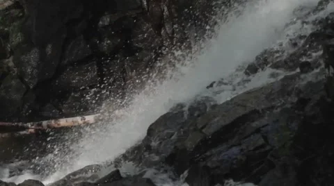 Side view of bottom of waterfall Stock Footage 40018875