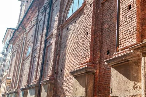 Side view of brick wall Stock Photos