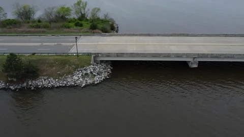 Side view bridge over water Видео 237945403