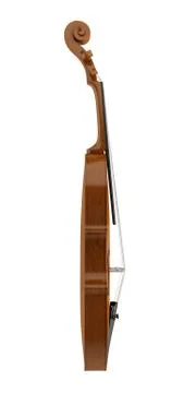 Side view of brown violin isolated on white background Stock Illustration