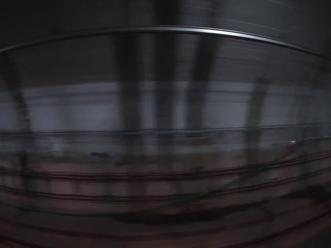 Side view from buenos aires metro, train passes by and arrival to station, bueno Stock Footage 110824585