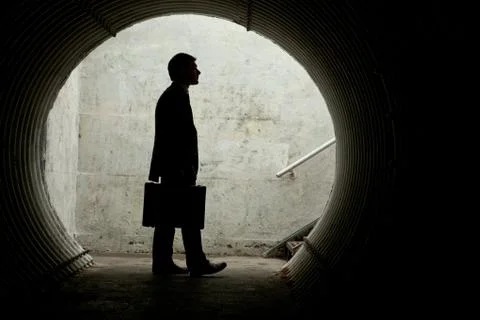 Side view of a businessman looking in front of him Stock Photos