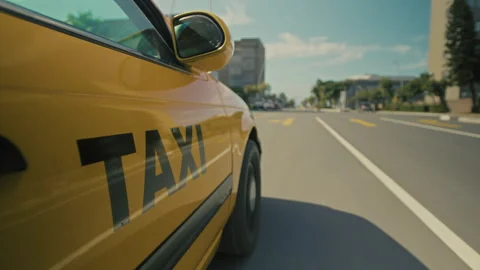 Side view of a cab during driving Stock Footage 278778105