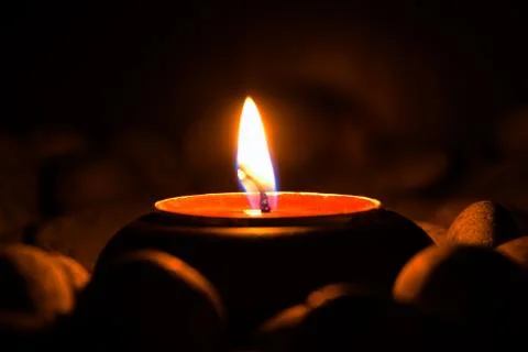 Side view of candle Stock Photos