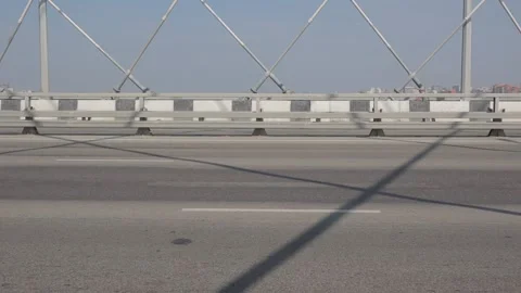 Side view of a car chassis in Russia by cars passing by. Stock-Footage 137620295