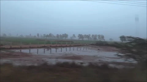 Side View From Car Window In Extreme Foggy Season Stock Footage 262061873