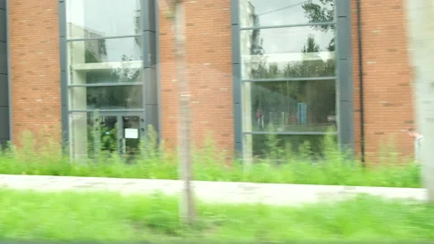 side view from the car window reflection... | Stock Video | Pond5