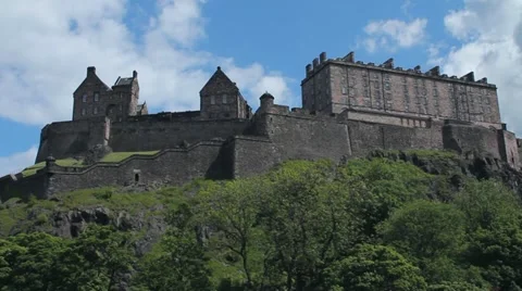 Side view of the Castle of Edinburgh Stock Footage