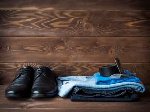Side view on casual clothes Stock Photos