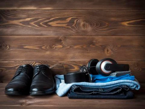 Side view on casual clothes Stock Photos
