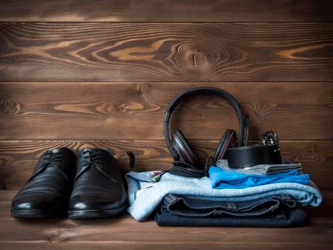 Side view on casual clothes Stock Photos