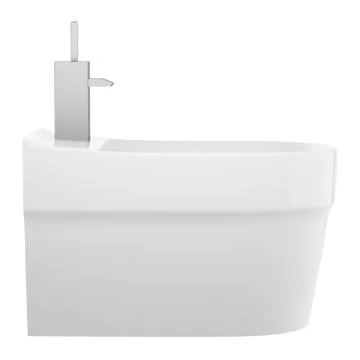 Side view of ceramic bidet isolated on white background Stock Illustration