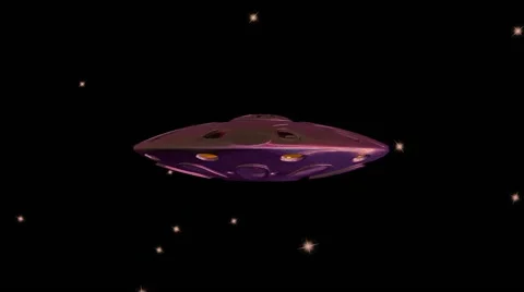 Side View of CGI UFO as it Flies Through Space Stock-Footage 65206227