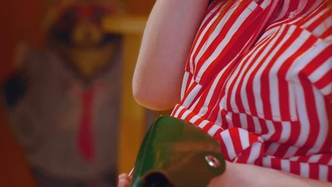 Side view close up of one pregnant woman shopping in the supermarket, holding Stock Footage 111494547