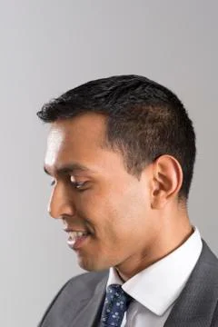 Side View Closeup Portrait of Man in Coat and Tie Stock Photos