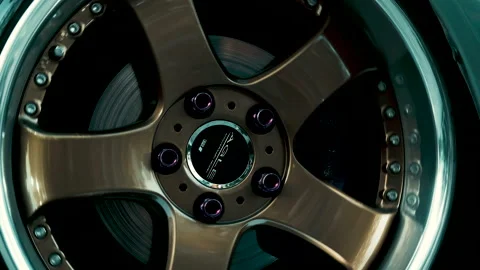 Side view of a color stylish wheel Stock Footage 139552207