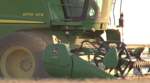 Side View of Combine Stock Footage 35574488