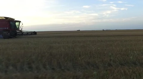 Side View of Combine Stock Footage 65320479