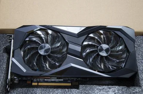 Side view of computer graphics card Foto stock